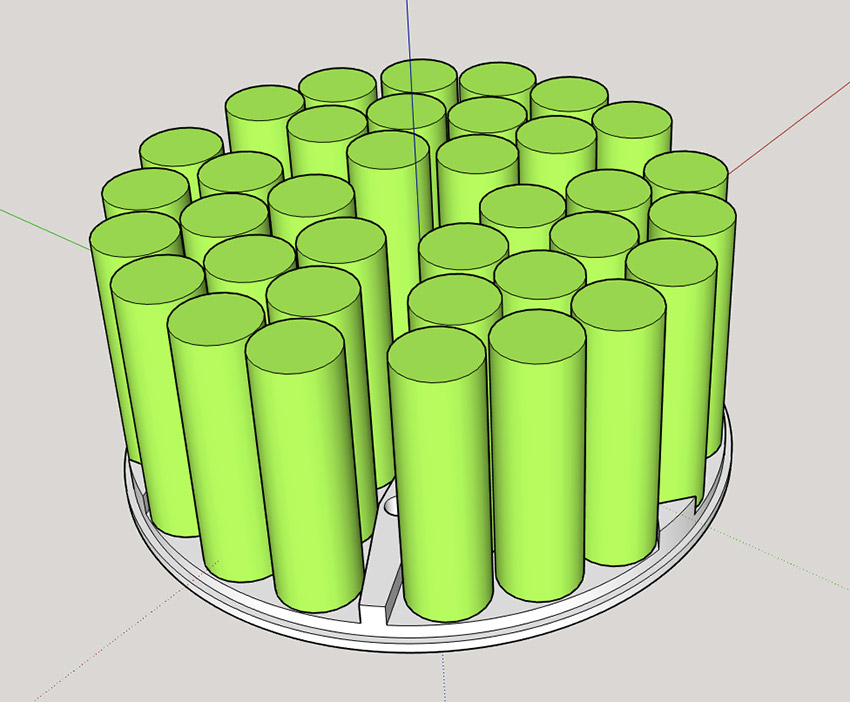 SketchUp design of new battery tray